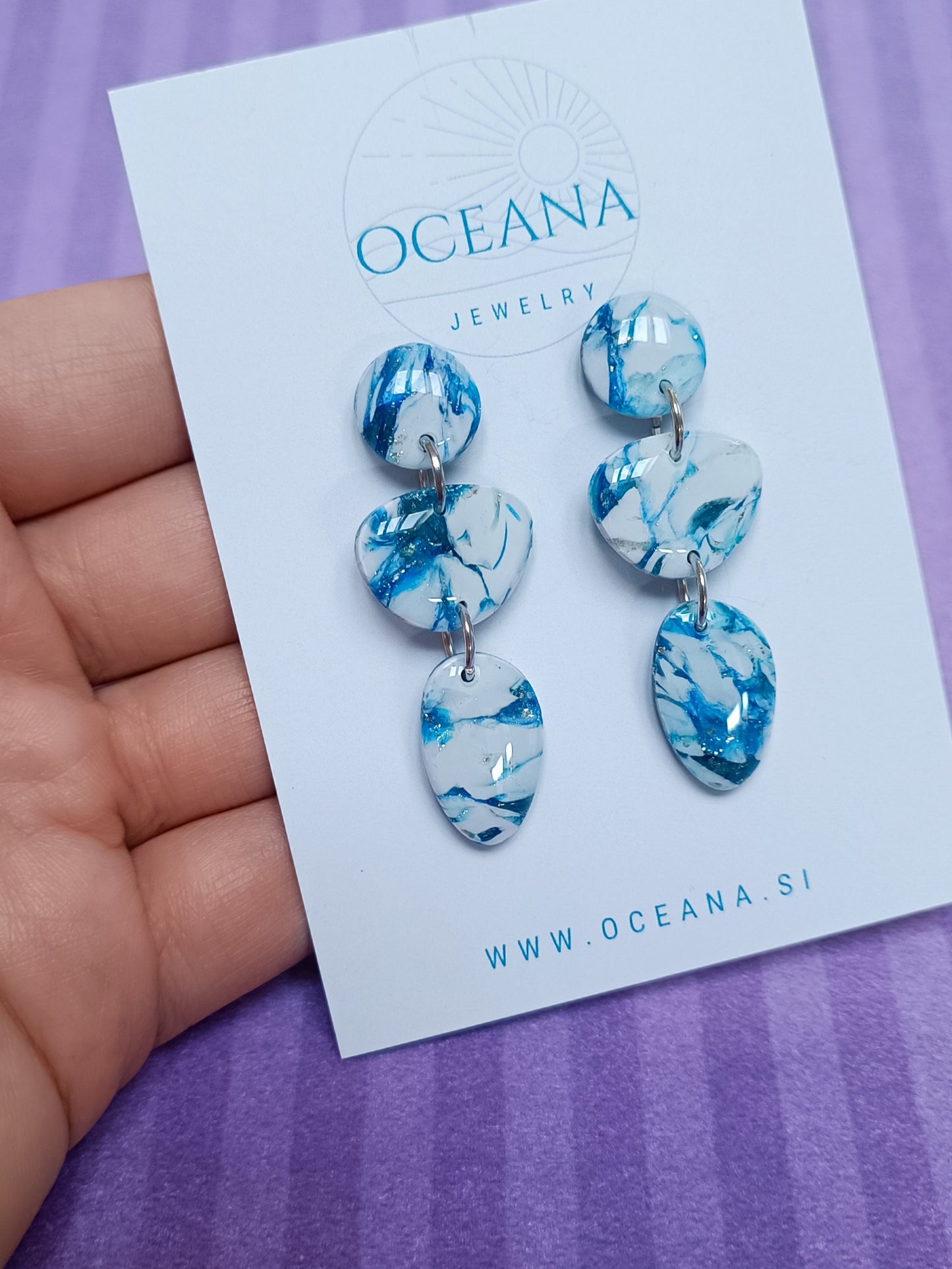 Blue drop earrings