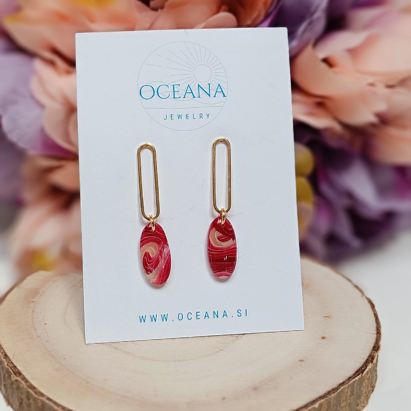 Red velvet earrings
